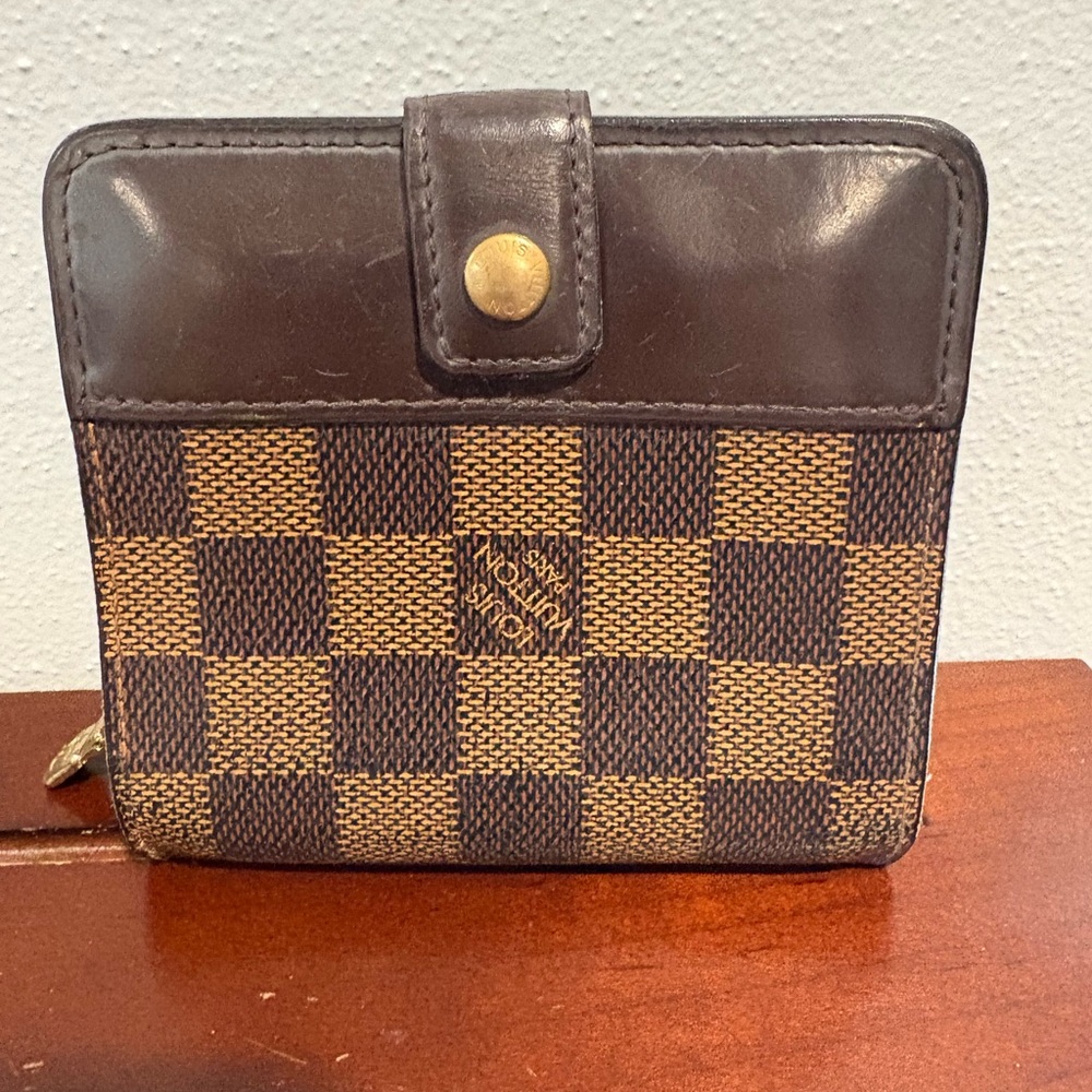 Louis Vuitton small Damier Ebene compact wallet